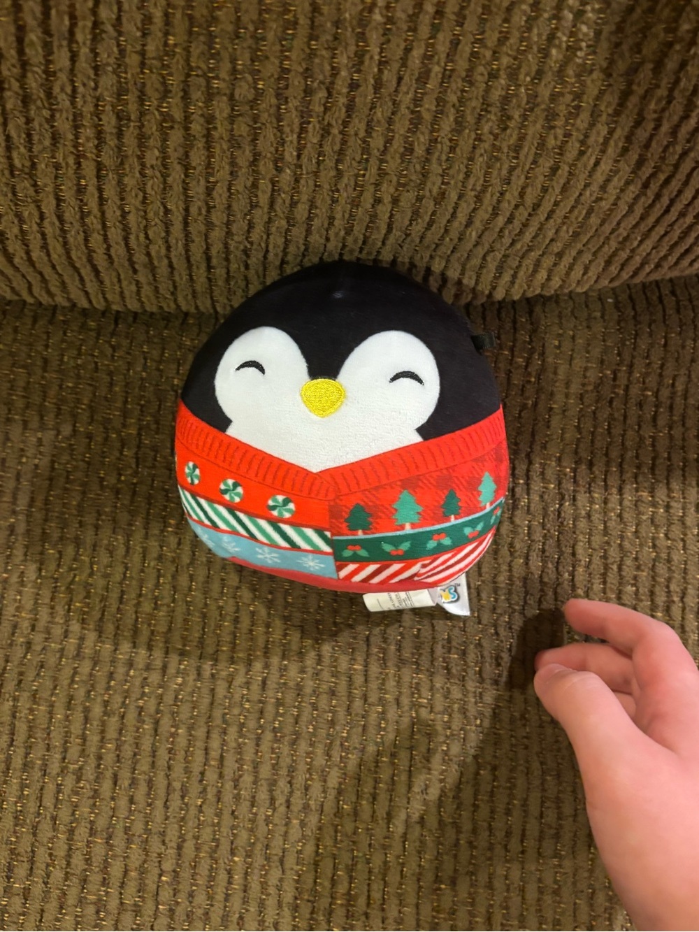 Squishmallows Penguin Plush in Black, White, Red & Yellow